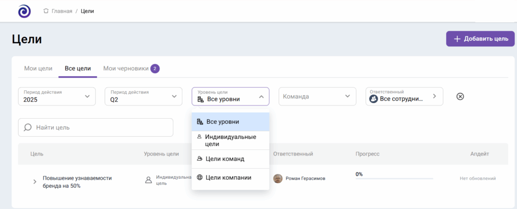 В целях в Appraise легко ориентироваться с помощью фильтров
