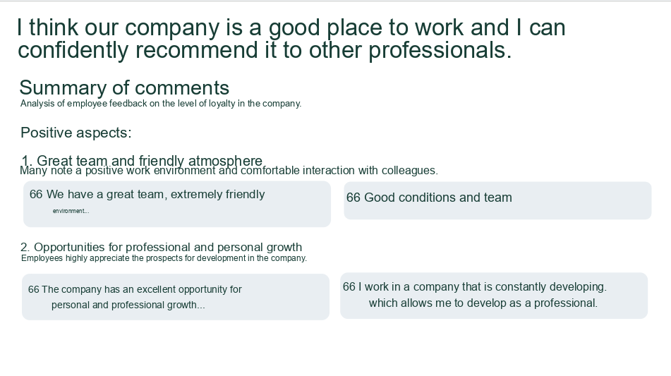 AI Summary of Employee Comments