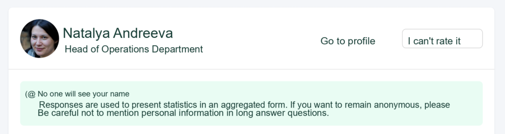 Anonymous Survey Response