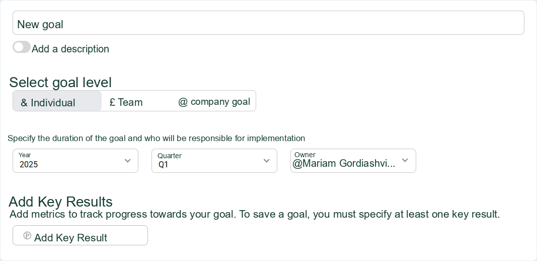 Create an OKR Goal