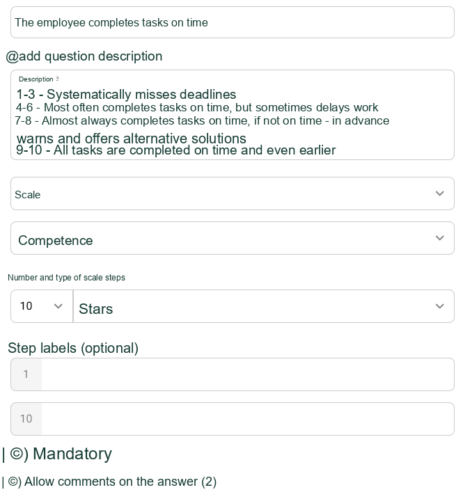 Custom Review Questionnaire