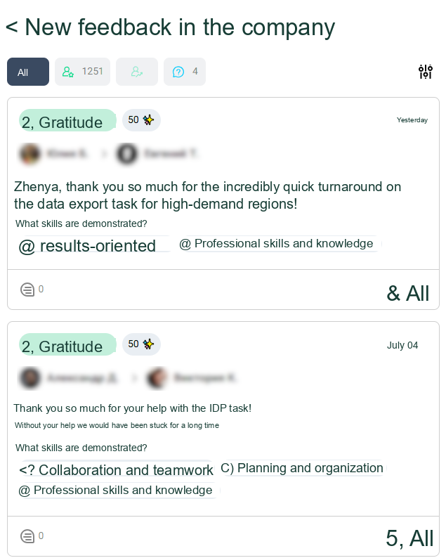 Employee Feedback Feed