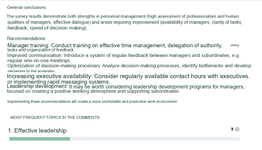 Manager Assessment Conclusions