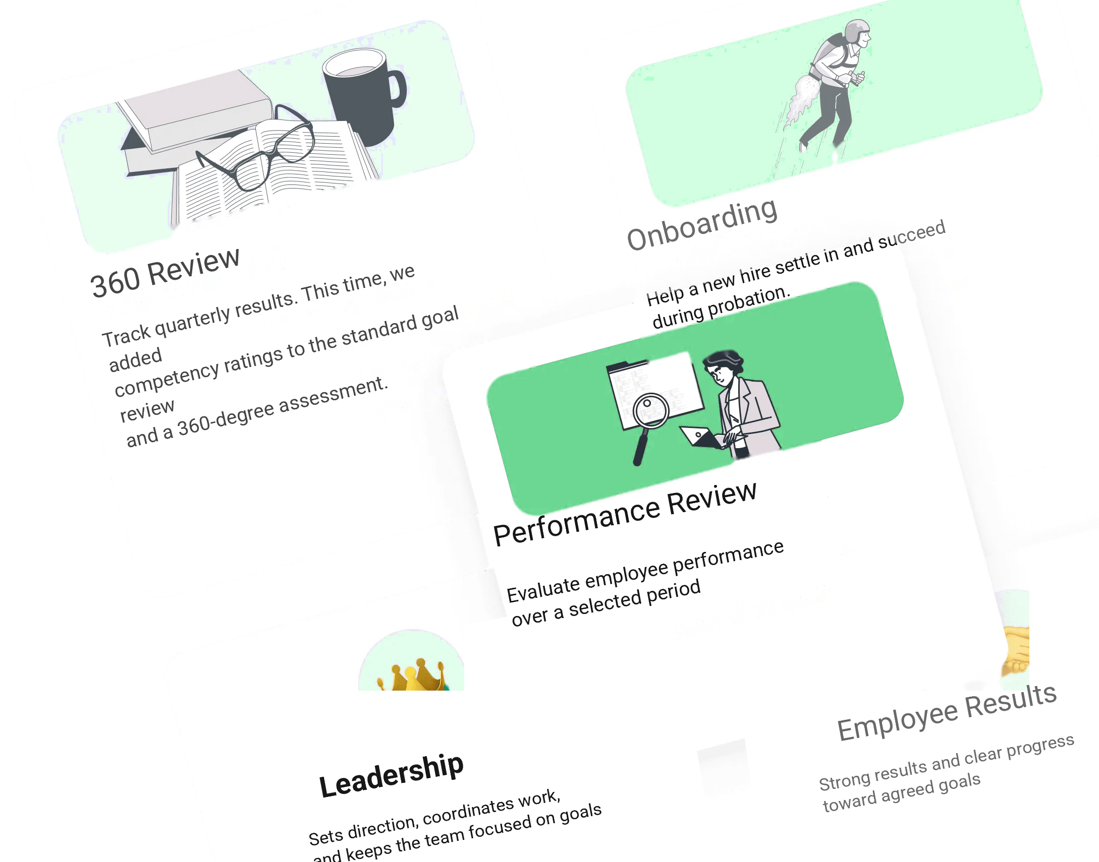Appraise ready-made review questionnaires and competencies