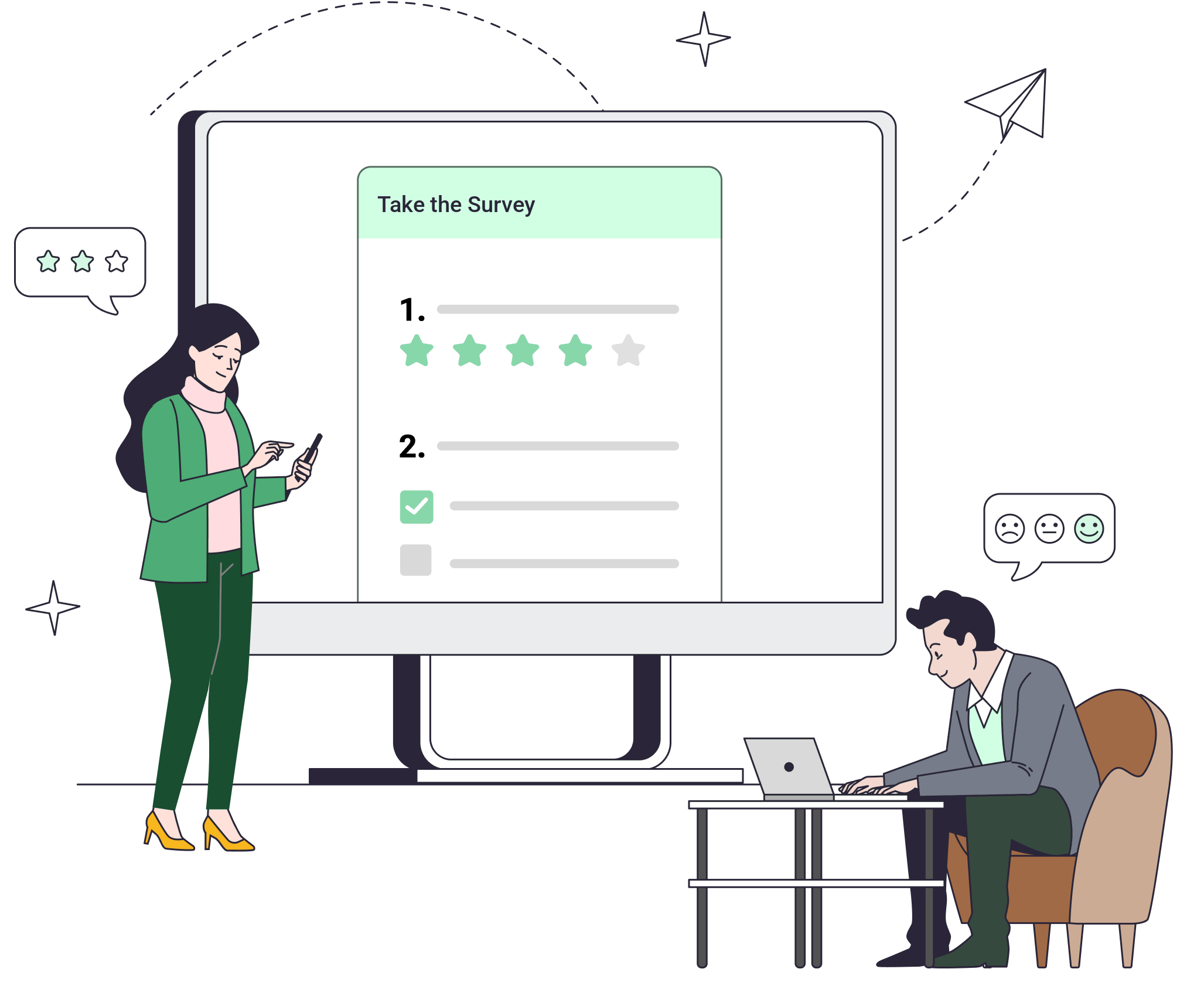 Appraise employee survey illustration