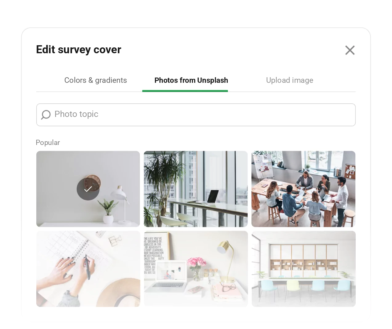 Appraise survey cover editor