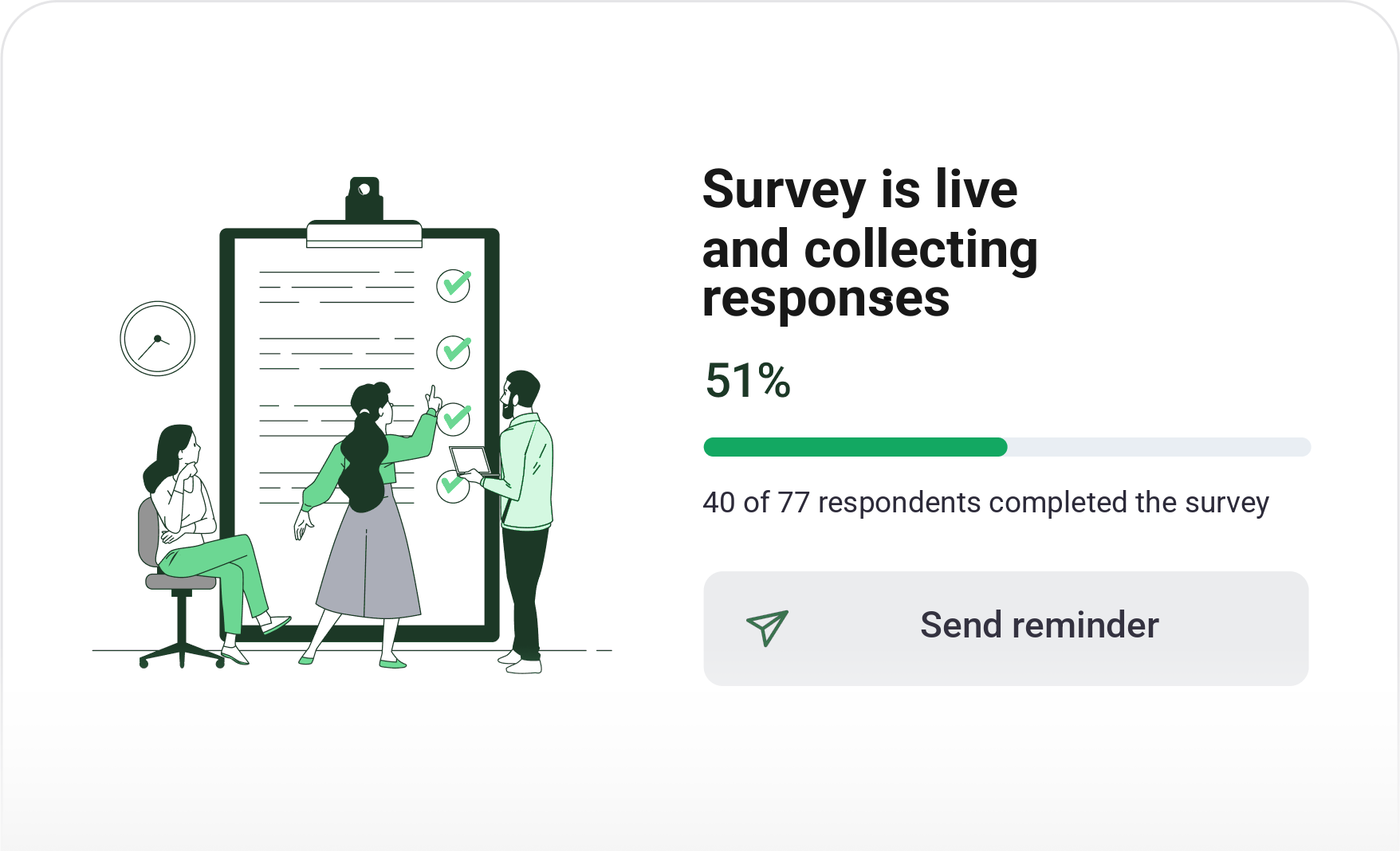Appraise survey response progress and reminder
